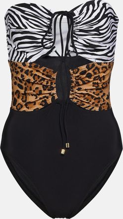 Karla Colletto Printed halterneck swimsuit