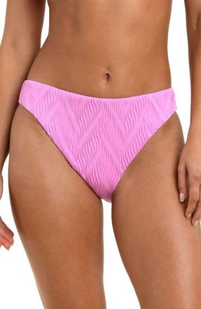 Sunshine 79 Ethereal Echo Mid Waist Bikini Bottoms in Blush at Nordstrom, Size 14