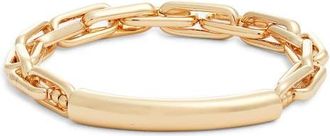Nordstrom Hammered Tube Stretch Bracelet in Gold at Nordstrom