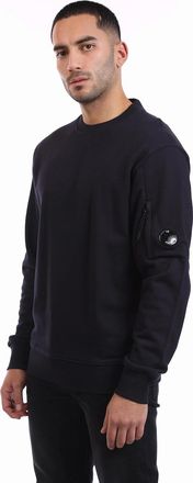 C.P. Company Mens Diagonal Raised Fleece Lens Crewneck Sweatshirt - Navy - Size: 44