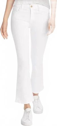 Frame Denim Denim Braid Waistband Le Crop Mini Boot Jean In White