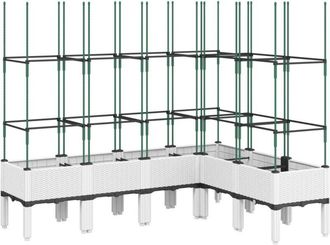 vidaXL Garden Planter with Trellis White 160x120x142.5 cm pp Vidaxl