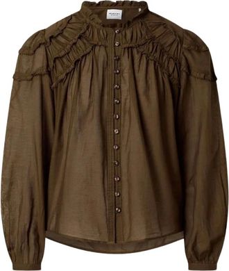 Isabel Marant Dames, Blouses & Shirts, Bruin, Maat: M Katoen
