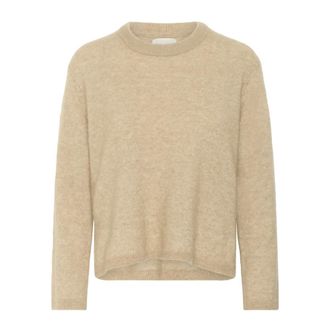Part Two Round-neck Knitwear, female, Beige, Size: XS Soft Knit Sweater Tigers Eye Melange