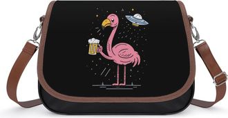 Generic Flamingo Drink Beer Fashion Womens Crossbody Bags Novelty Handbag Shoulder Bag Purse