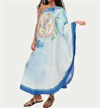 Me369 Sol One Shoulder Dress In Turquoise