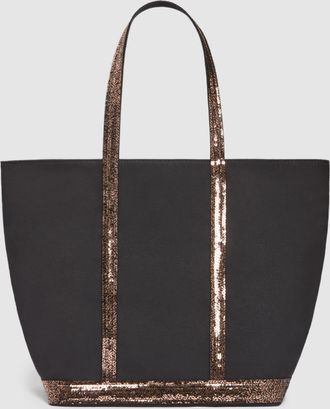 Vanessa Bruno Cabas L Toile Zipp&eacute; Noir Noisette