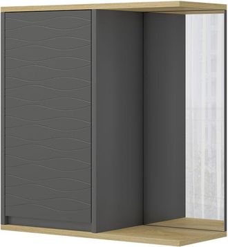 Vicco Armario con espejo de baño Livia, Antracita, 60 x 63 cm