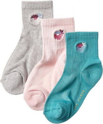 Ted Baker Set Of 3 Quarter Crew Sock