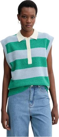 Munthe Ronde hals vest - Dames - Ronde hals truien - Blauw - M - Wol - Truien & Vesten