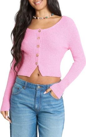 Billabong Good Luck Cardigan in Prism Pink at Nordstrom, Size X-Small