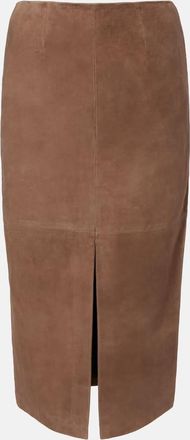 Rotate Suede pencil skirt