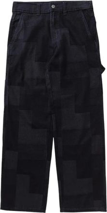 Dickies Jacquard Carpenter Jeans Rinsed Mannen - Heren - Wijde Broeken - Zwart - 2XS - Katoen - Broeken