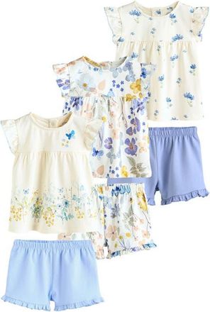 Next 6-Pack Assorted Top & Shorts Set in Blue Multi at Nordstrom, Size 9-12M