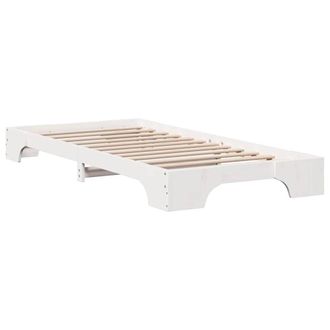 Berkfield Home Bed Frame White Solid Pine wood 90 x 190 cm Rectangular