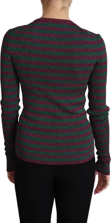 Dolce & Gabbana Multicolor Stripes Crew Neck Pullover Womens Sweater
