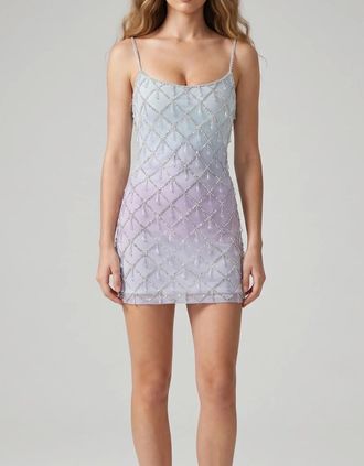 Oceanus Womens Arabella Blue Purple Ombre Mini Dress - Size: 10/8