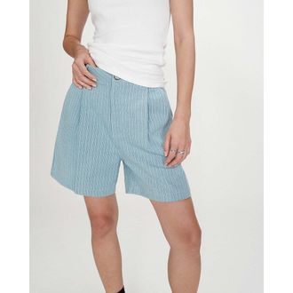 Grace & Mila Gestreepte short in denim VARS