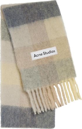Acne Studios Vally Checked Wool-blend Scarf - White - One Size
