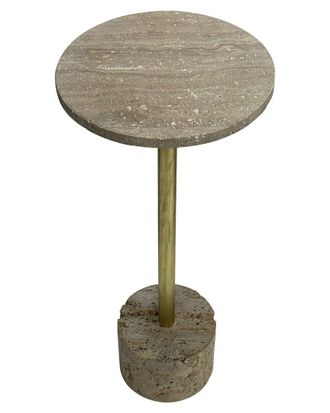 Sagebrook Home 26In Travertine Accent Table