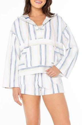 Roxy Salty Wahine Stripe Hoodie in Surf T Web at Nordstrom, Size Xx-Large