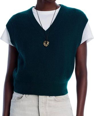 Guest In Residence Cashmere Ribbed Vest In Holly