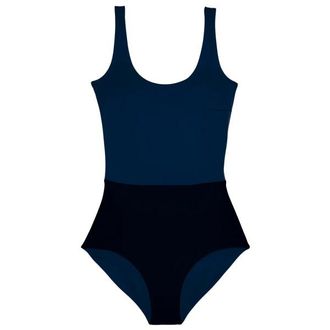 Mymarini Plainbody Badeanzug f&uuml;r Damen | blau/schwarz