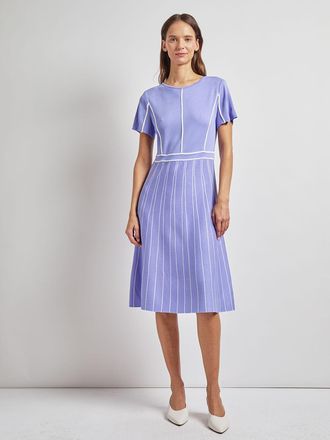 Misook Contrast Stripe A-Line Soft Knit Dress - Modern Fit