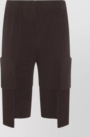 Homme Plissé Issey Miyake knee length pleated shorts with elastic waistband
