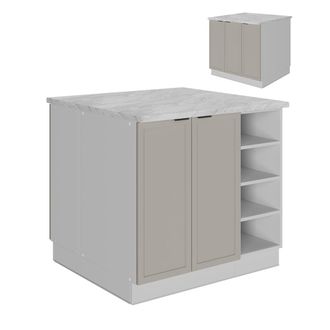 Vicco Isla De Cocina Fame-line, Grisbeige, 90 Cm Sin Encimera