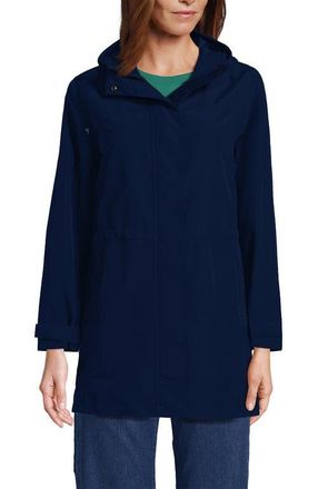 Lands End Squall Hooded Waterproof Raincoat in Deep Sea Navy at Nordstrom, Size X-Small