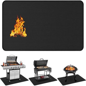OEM Tapetes Para Debajo De La Parrilla De 165x99 Cm Para Parrilla Al Aire Libre, Tapete De Protecci&oacute;n Para Patio Y Cubierta Ign&iacute;fuga De Doble Cara, Tapete
