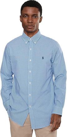Polo Ralph Lauren Classic Fit Stretch Poplin Shirt Mens Clothing Blue/White Check : 2XL, Cotton