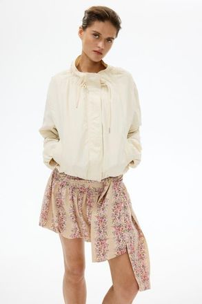 H&M Tie-detail Bubble-hem Skirt in Light Dusty Pink/floral at Nordstrom, Size X-Small
