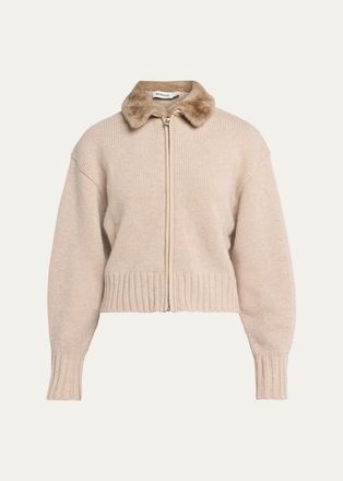 SIMKHAI Drop Shoulder Wool-Cashmere Cardigan