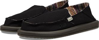 Sanuk Donna Hemp Two-Tone Womens Shoes Black : 11 B - Medium, Synthetic