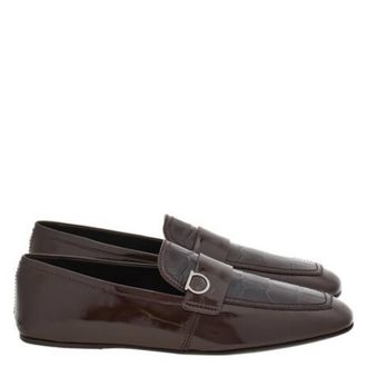 Ferragamo Gancini Ornament Leather Loafers, Size 11