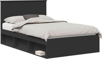 vidaXL Estructura De Cama Negro 120 X 200 Cm Madera De Pino Macizo Vidaxl