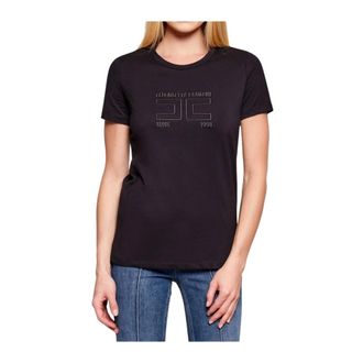 Elisabetta Franchi T-Shirts, female, Black, Size: XS Short Sleeve T-Shirt