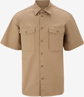 Moncler Kurzarm-Hemd aus Gabardine