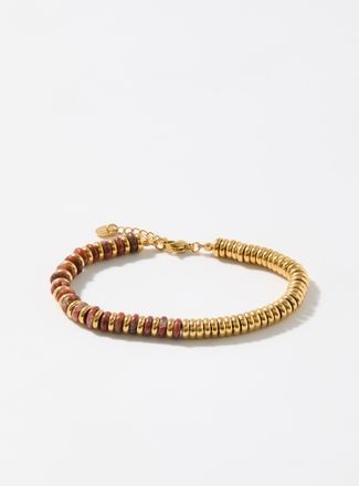 Simons Womens Natural stone and disc bracelet