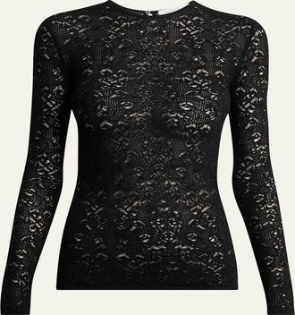 Gabriela Hearst Evander Wool-Cashmere Lace Crochet Knit Top