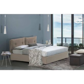 Talamo Italia Talamo Italia Cama Individual Amanda, Cama Contenedor Con Tapizado En Ecopiel, 100% Made In Italy, Apertura Lateral, Con Colch&oacute;n Cm 80x190 Incluido, T