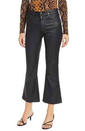 AG - Adriano Goldschmied The Quinne Coated High Waist Crop Flare Jeans in Leatherette Lt- at Nordstrom Rack, Size 27