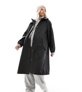 Asos Maternity ASOS DESIGN Maternity - Cappotto antipioggia gommato nero