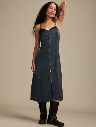 Lucky Brand Womens Sparkle Midi Dress