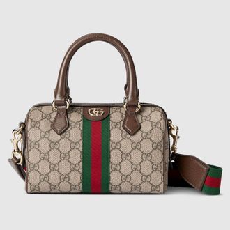 Gucci Ophidia Small Boston Bag, Beige, GG Canvas