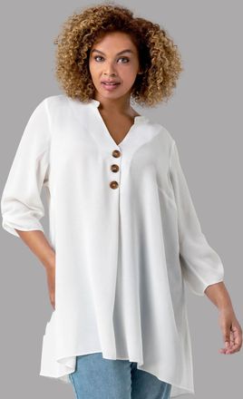 Roman Button Detail Tunic Top