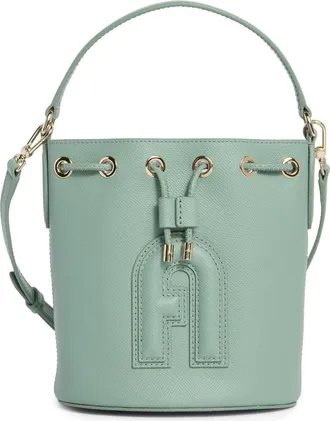 Furla Clio Mini Drawstring Bucket Bag in Mineral Green at Nordstrom Rack