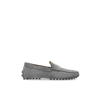 Tod's Tods, Loafers, male, Gray, Size: 10 1/2 US Gommino Leather Loafers